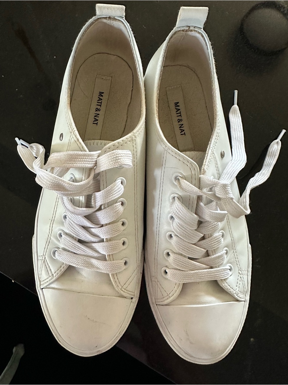 Matt & Nat White Low-Top Lace-Up Sneakers